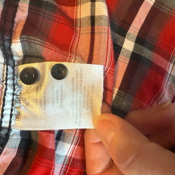 Machine Meds Red and Black Plaid Button Down Shirt Size xl B12 - Picture 3 of 8